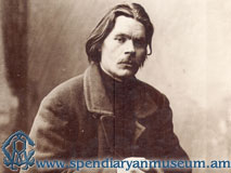 Maxim Gorky. Photo with donative inscription: ''In memory to Alexander Afanasevich Spendiarov''  (1902)